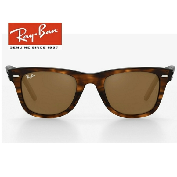 Ray Ban Wayfarer Classic Tortoise Frame Brown Lenses RB2140 New Women - Men - Picture 1 of 14